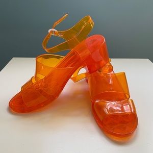 American Apparel Orange Jelly Heels